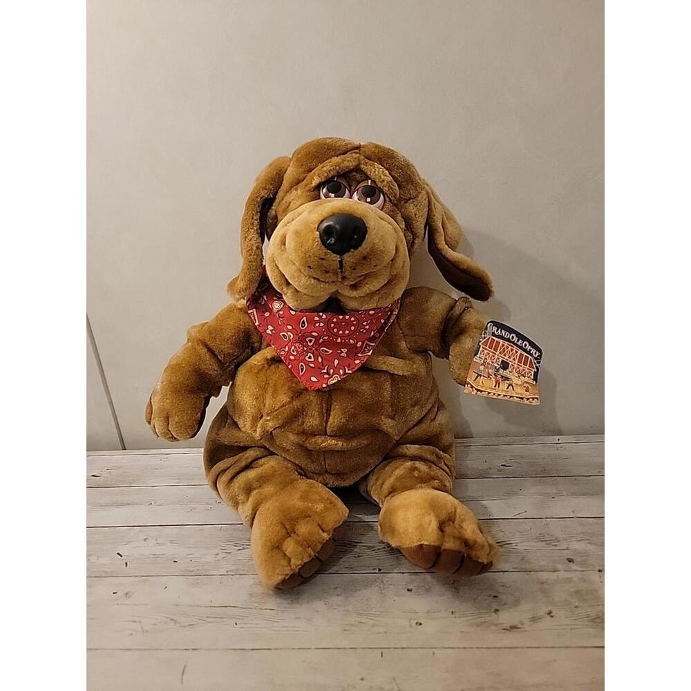Vintage Grand Ole Opry Plush Ole Blu Dog Mascot Bandana Stuffed Animal 1990’s